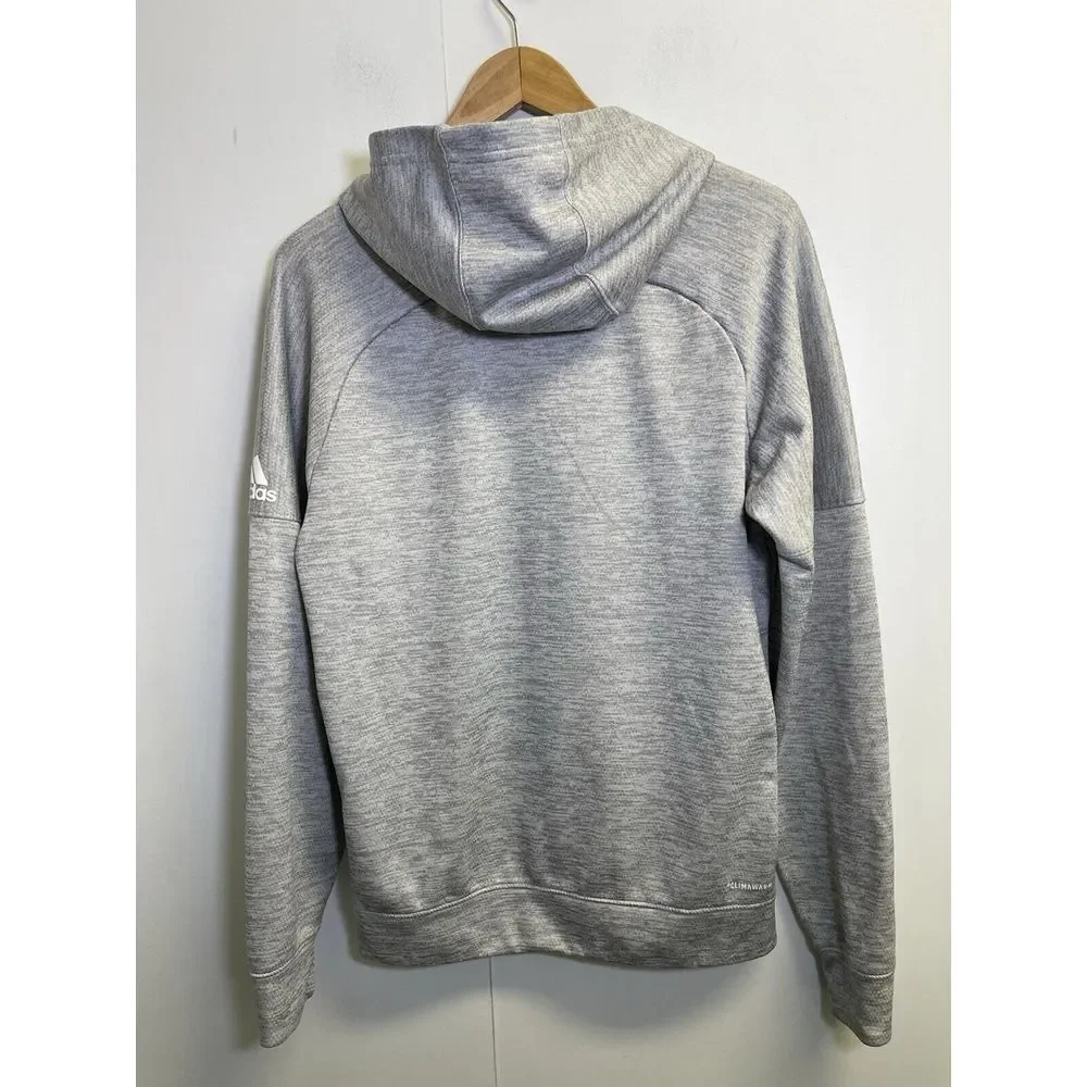 Adidas Hoodie Men's Size Small Heather Gray Sweatshirt Climawarm Pullover Pocket